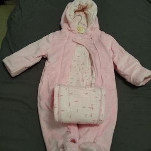 Light pink  infant girl winnie pooh winter suit